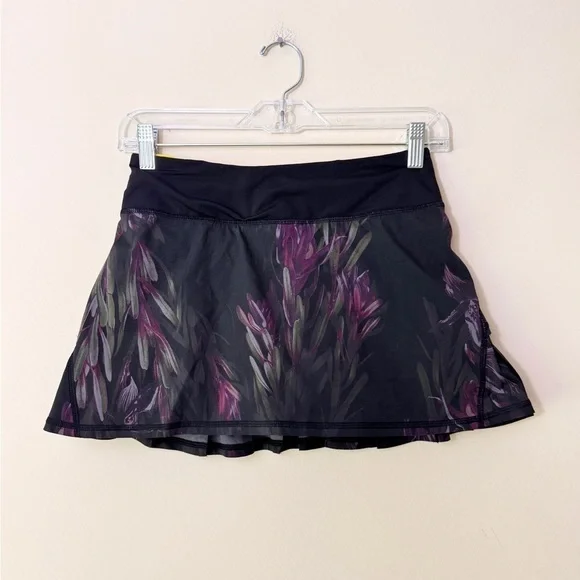RARE Lululemon Pace Setter Skirt Floral Midnight Iris Multi Black Size 2 Reg - Picture 9 of 14